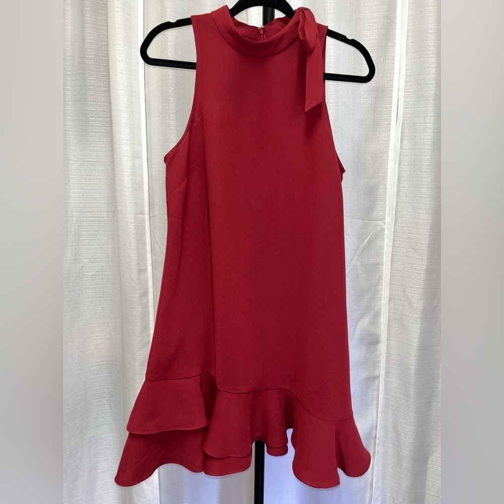 Likely Ruffle Cocktail Dressing burgundy NWT | size medium